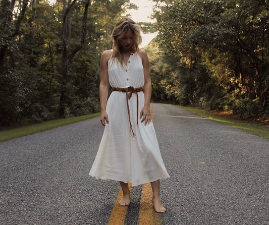 White button down dress