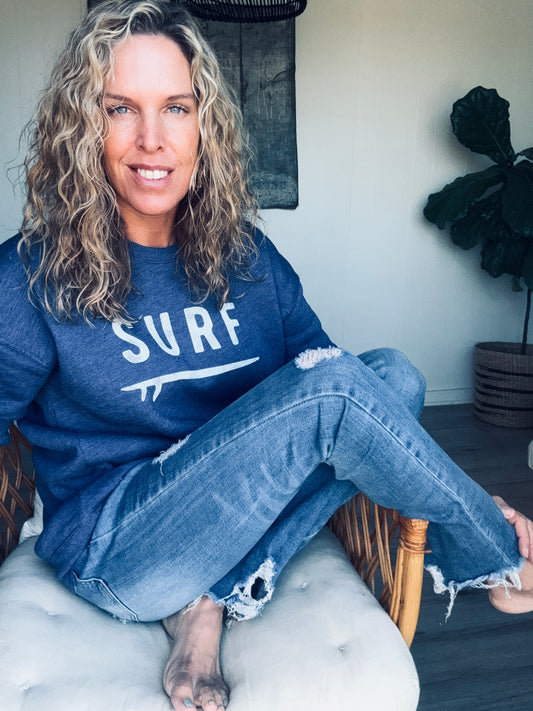 SURF Graphic Sweatshirt: L / HEATHER ROYAL