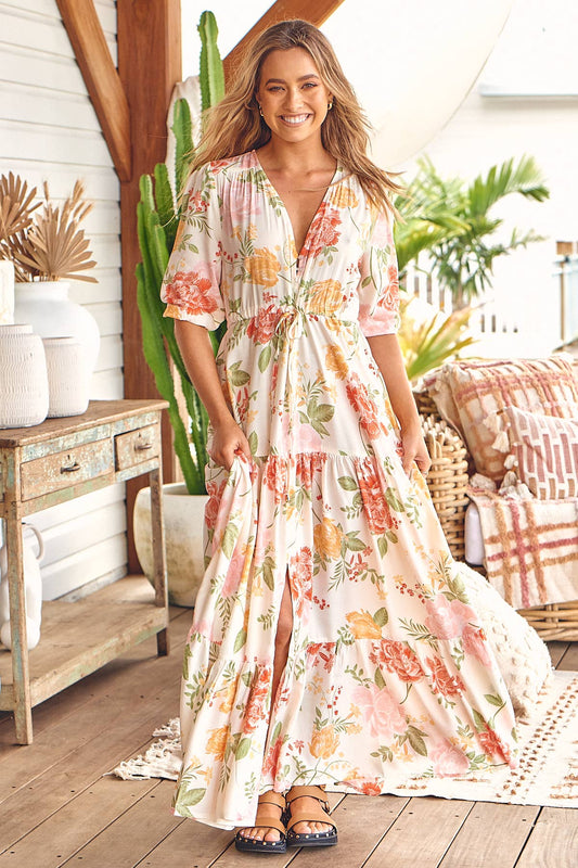 WILLOW PRINT TESSA MAXI DRESS: